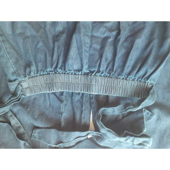 Mossimo 100% Cotton Womens Y2K Elastic Waist WideLeg Belted Chambray Pants XS - Picture 12 of 13